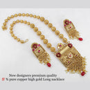 FS Colletion Copper Gold Plated Pota Stone Long Necklace