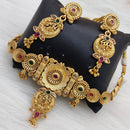 FS Collection Gold Plated Pota Stone Choker Necklace Set