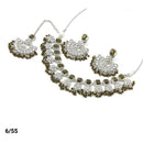FS Collection Silver Plated Kundan & Crystal Stone Choker Necklace Set