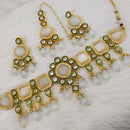 FS Collection Gold Plated Kundan & Crystal Stone Choker Necklace Set
