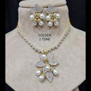 FS Collection Gold Plated Austrian Stone Pearl Necklace Set