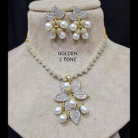 FS Collection Gold Plated Austrian Stone Pearl Necklace Set