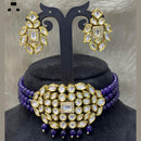 FS Collection Gold Plated Kundan Stone & Beads Choker Necklace Set