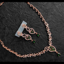 FS Collection Rose Gold Plated AD Stone Necklace Set