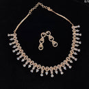 FS Collection Rose Gold Plated AD Stone Necklace Set