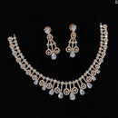 FS Colletion Rose Gold Plated AD Stone Necklace Set