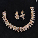FS Colletion Rose Gold Plated AD Stone Necklace Set