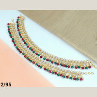 FS Collection Gold Plated Kundan Stone & Beads Payal