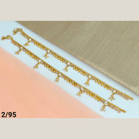 FS Collection Gold Plated Kundan Stone & Beads Payal