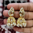 FS Collection Gold Plated Austrian Stone & Beads Jhumki Earrings