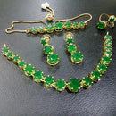 FS Collection Gold Plated Crystal Stone Jewellery Combo