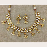 FS Collection Gold Plated Kundan Stone Necklace Set