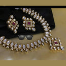 FS Collection Gold Plated Kundan Stone Choker Necklace Set
