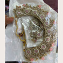 FS Collection Gold Plated Crystal Stone Choker Necklace Set With Mangtikka