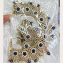 FS Collection Gold Plated Crystal Stone Choker Necklace Set With Mangtikka