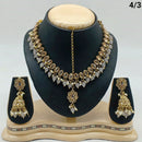 FS Collection Gold Plated Crystal Stone & Beads Necklace Set
