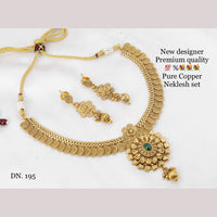 FS Collection Copper Gold Plated Pota Stone Necklace Set