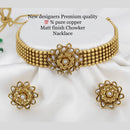 FS Collection Gold Plated Kundan Stone Choker Necklace Set