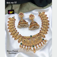 FS Collection Gold Plated Pota Stone Choker Necklace Set
