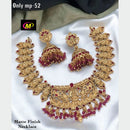 FS Collection Gold Plated Pota Stone Choker Necklace Set
