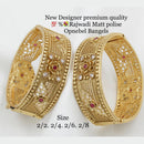 FS Collection Gold Plated Pota Stone Openable Bangles