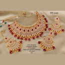 FS Collection Copper Gold Plated AD Stone Choker Necklace Set