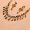 FS Collection Gold Plated Pota Stone Necklace Set