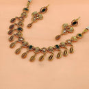 FS Collection Gold Plated Pota Stone Necklace Set