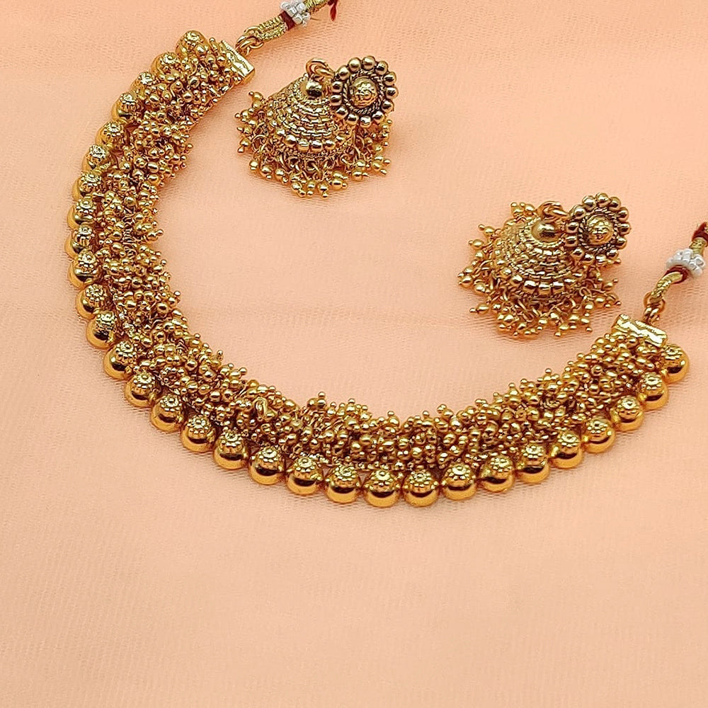 FS Collection Gold Plated Beads Necklace Set