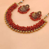 FS Collection Gold Plated Beads Necklace Set