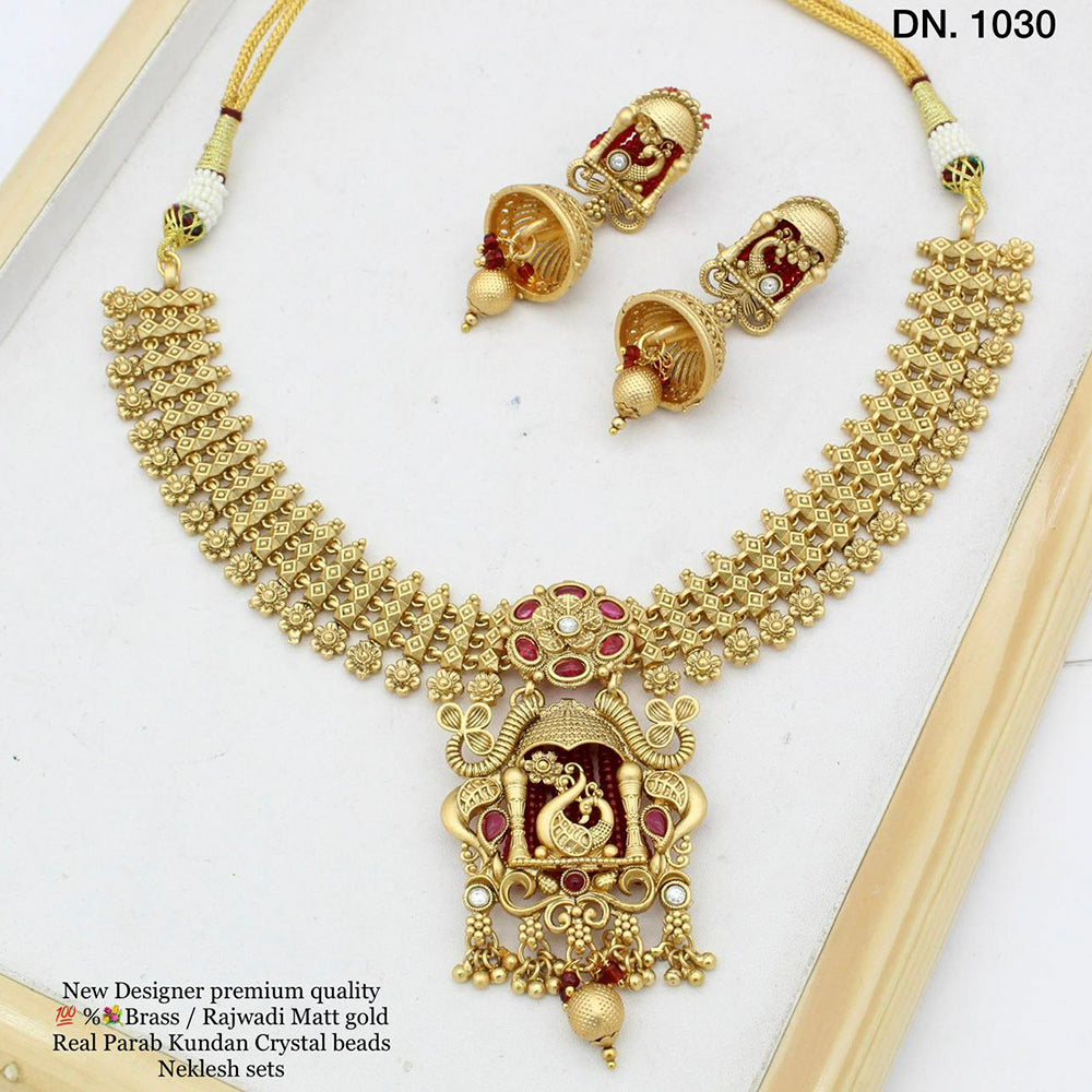 FS Collection Gold Plated Choker Necklace Set