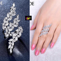 FS Collection Silver Plated AD Stone Adjustable Ring