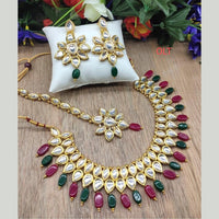 FS Collection Gold Plated Kundan Stone Choker Necklace Set