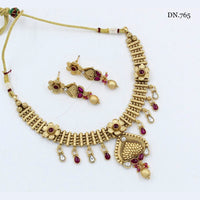 FS Collection Gold Plated Pota Stone Necklace Set