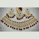 FS Collection Gold Plated Kundan Stone Choker Necklace Set