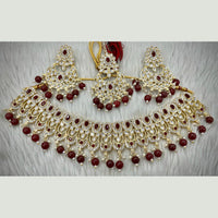 FS Collection Gold Plated Kundan Stone Choker Necklace Set