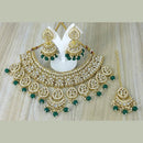 FS Collection Gold Plated Kundan Stone & Beads Choker Necklace Set