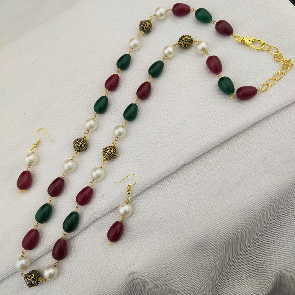 FS Collection Gold Plated Baeds Necklace Set