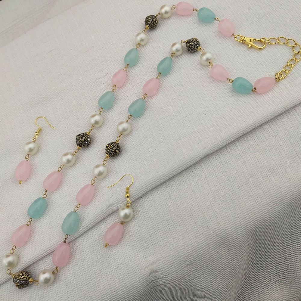 FS Collection Gold Plated Baeds Necklace Set