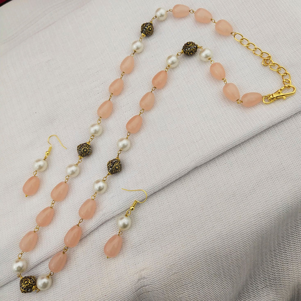 FS Collection Gold Plated Baeds Necklace Set