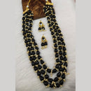 FS Collection Gold Plated 3 Line Beads Necklace Set