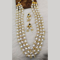 FS Collection Gold Plated 3 Line Beads Necklace Set
