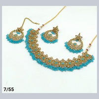 FS Collection Gold Plated Kundan Stone Choker Necklace Set