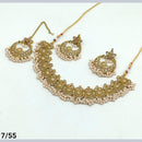 FS Collection Gold Plated Kundan Stone Choker Necklace Set