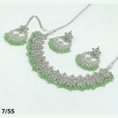 FS Collection Silver Plated Kundan Stone Choker Necklace Set