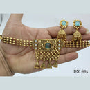 FS Collection Gold Plated Pota Stone Choker Necklace Set