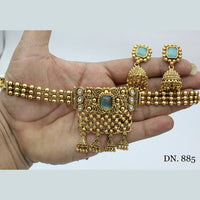 FS Collection Gold Plated Pota Stone Choker Necklace Set