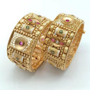 FS Collection Gold Plated Pota Stone Openable Bangles