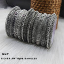 FS Collection Silver Plated Pota Stone Bangles