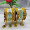 FS Collection Gold Plated Kundan Stone Acrylic Bangles
